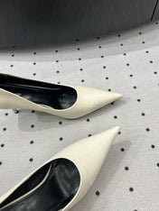 CLASSIC PUMPS 65MM IN CREAM LIZARD PATTERN CALFSKIN