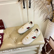 GUCCI 26S SNEAKER IN CREAM WHITE SUEDE CRYSTAL EMBELLISHED