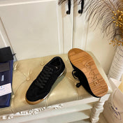 PRADA 26S LACE UP SNEAKERS IN BLACK SUEDE