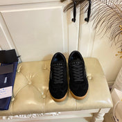 PRADA 26S LACE UP SNEAKERS IN BLACK SUEDE