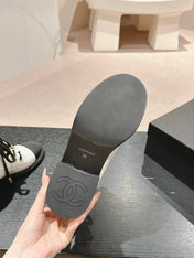 OXFORD SHORT BOOTS WHITE MIX BLACK SHEEPSKIN