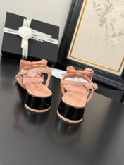 FLAT SANDALS 5 MM IN PEACH PINK CALFSKIN