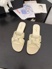 LACE MULE 2 CM IN WHITE CREAM LAMBSKIN