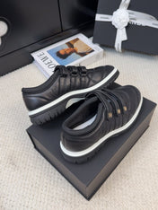 SNEAKERS WITH THREE STRAPS IN BLACK CALFSKIN