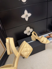25C Sandal 45mm Open Heel Beige Lambskin 233490