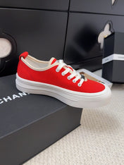 TRAINERS SHOES IN ORANGE RED FABRIC