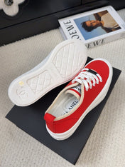TRAINERS SHOES IN ORANGE RED FABRIC