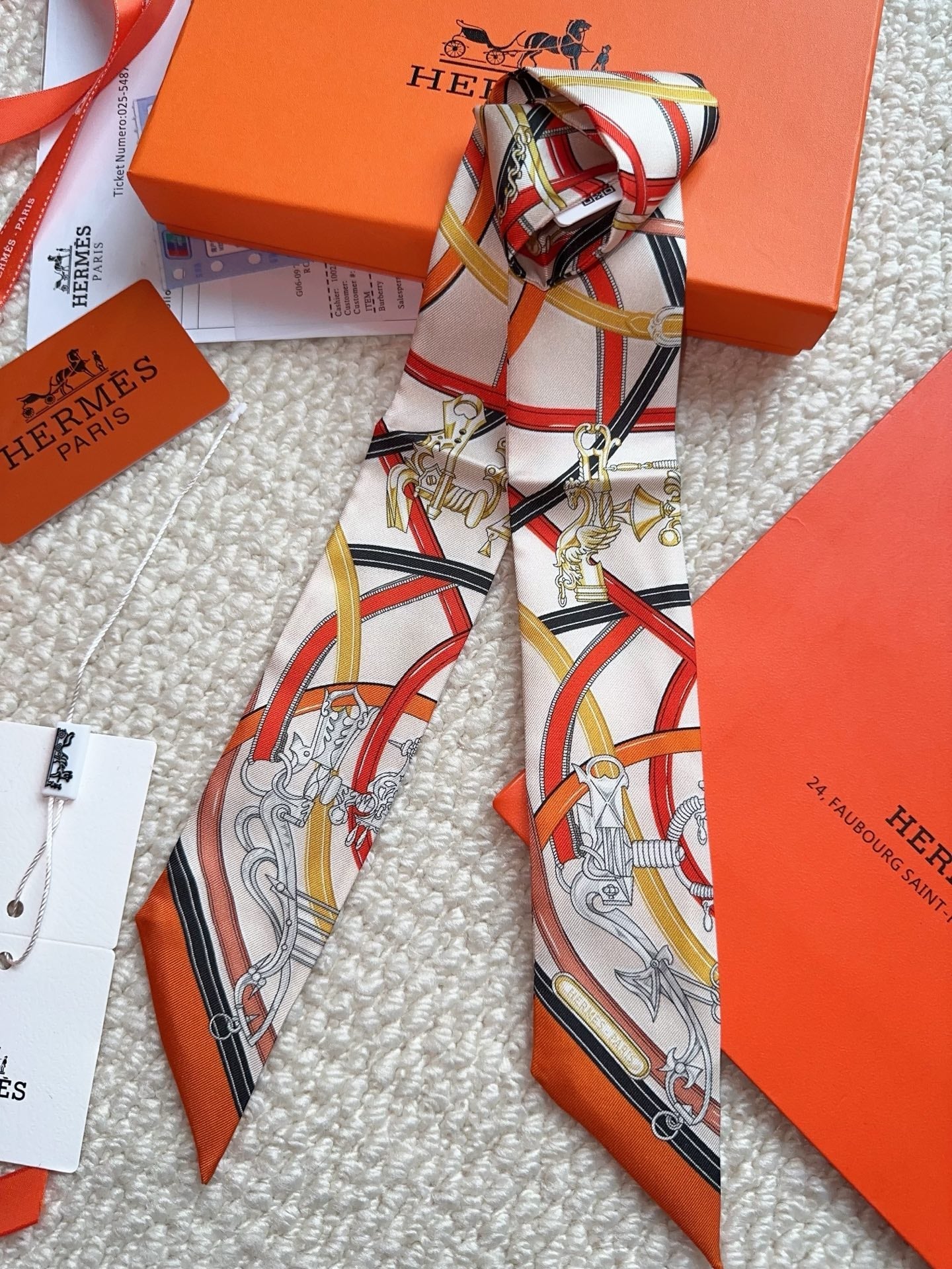 HERMES 26S SCARF 86 IN SILK 309614