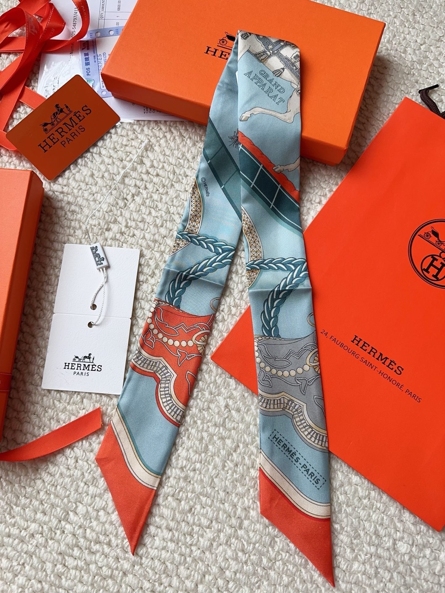 HERMES 26S SCARF 86 IN SILK 309620