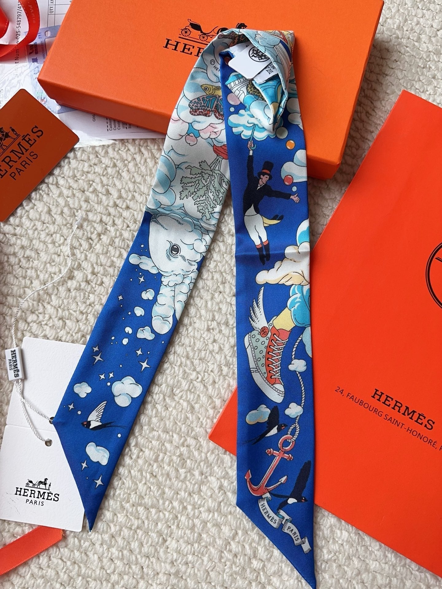 HERMES 26S SCARF 86 IN SILK 309632