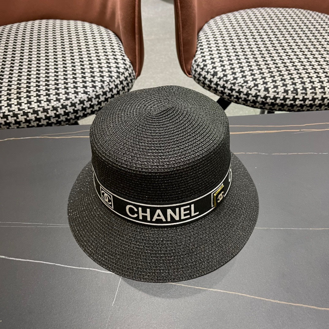 CHANEL 26S BOATER STRAW HAT 337950
