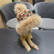 BEANIE HAT IN COLORFUL WOOL AND RABBIT FUR 392117