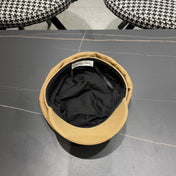 BAKER BOY HAT IN BEIGE YELLOW COTTON 429848