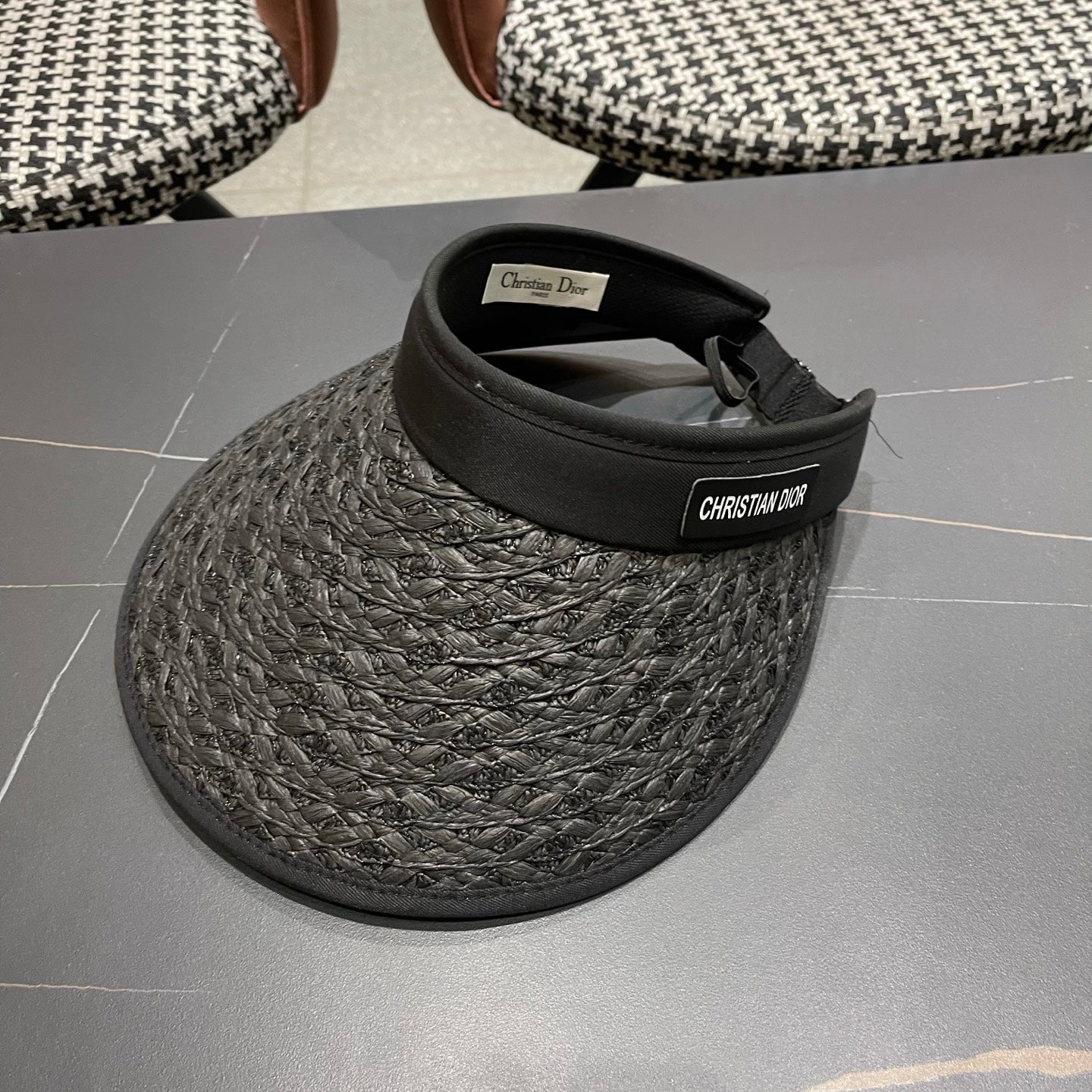 DIOR 26S RAFFIA VISOR HAT STYLE 59