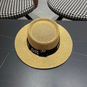DIOR 26S LOGO STRAW BOATER HAT STYLE 21