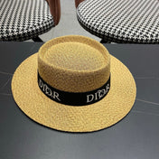 DIOR 26S LOGO STRAW BOATER HAT STYLE 21