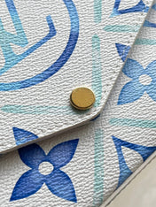 FÉLICIE POCHETTE 21 IN LAGOON BLUE MONOGRAM TILES CANVAS