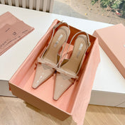 Slingback Warm Ivory Imported Patent Leather