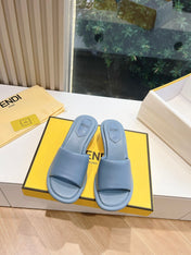 FF Baguette Slides Women 45 Nappa Leather Baby Blue