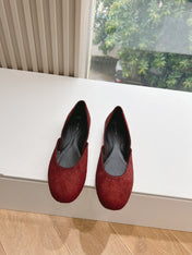 SL GEMMA BALLET FLAT GARNET FUR