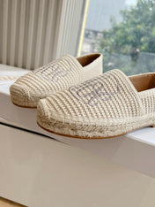 CHLOÉ WOVEN LOAFER IN BEIGE RAFFIA