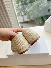 CHLOÉ WOVEN LOAFER IN BEIGE RAFFIA