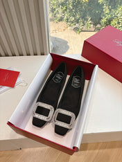 BELLE VIVIER BALLERINAS IN BLACK SILK