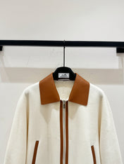 HERMES 25S CASHMERE COAT WITH SHEARLING COLLAR 253