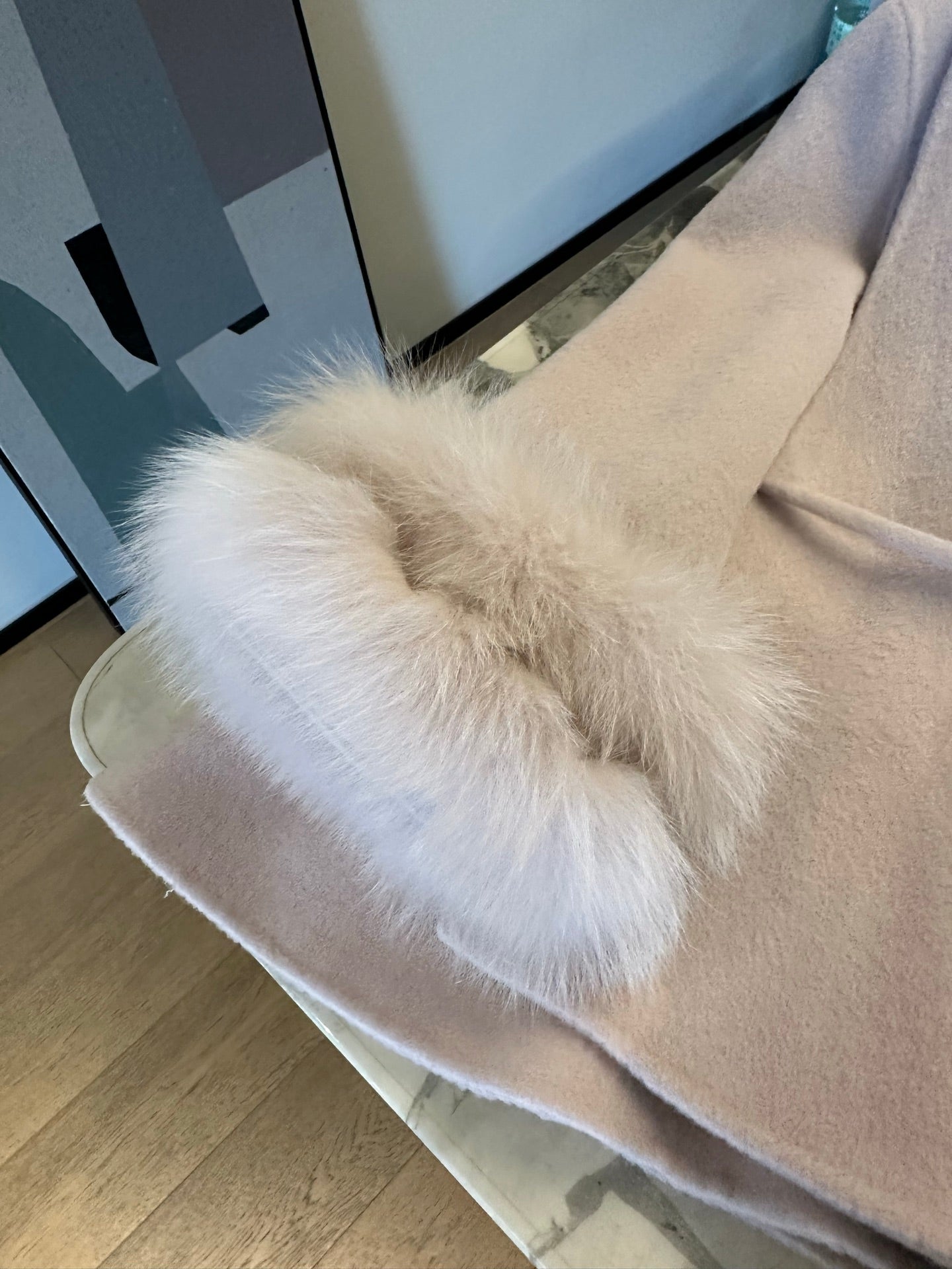 MAX MARA 25S CASHMERE COAT WITH FOX FUR TRIM 205