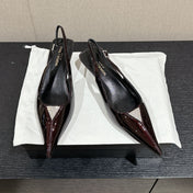 SL CHERISH CRYSTAL SLINGBACK WINE CALFSKIN