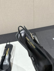 SL CHERISH SLINGBACK 45 BLACK MESH AND CALFSKIN