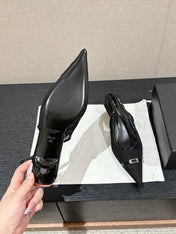 SL CHERISH BUCKLE SLINGBACK 45 BLACK MESH