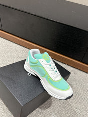 CLASSIC TRAINER IN MINT GREEN MIX WHITE FABRIC