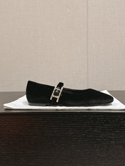 JANE BALLET FLAT BLACK VELVET