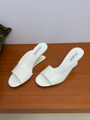 ALAIA WEDGE SANDALS 25S IN WHITE LAMBSKIN