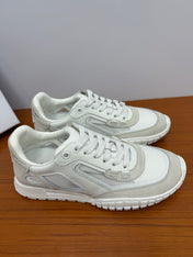 DIOR 26S SNEAKERS IN WHITE AND LIGHT GRAY SUEDE AND CALFSKIN