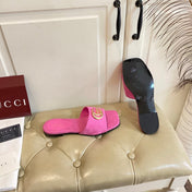 GUCCI 26S SLIDES IN PINK CANVAS