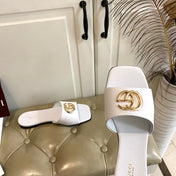 GUCCI 26S SLIDES IN WHITE CALFSKIN