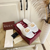 GUCCI 26S SLIDES IN WHITE CALFSKIN