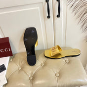 GUCCI 26S SLIDES IN GOLD CALFSKIN