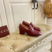 GUCCI 26S HORSEBIT LOAFERS 55 MM IN RED SMOOTH CALFSKIN