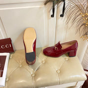 GUCCI 26S HORSEBIT LOAFERS 55 MM IN RED GLOSSY CALFSKIN
