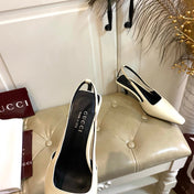 GUCCI 26S SLINGBACK 55 MM IN SOFT CREAM BEIGE CALFSKIN