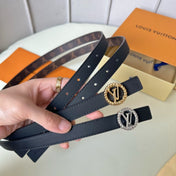 LV Circle Nautical 20mm black sheep square head belt with gold reverse buckle