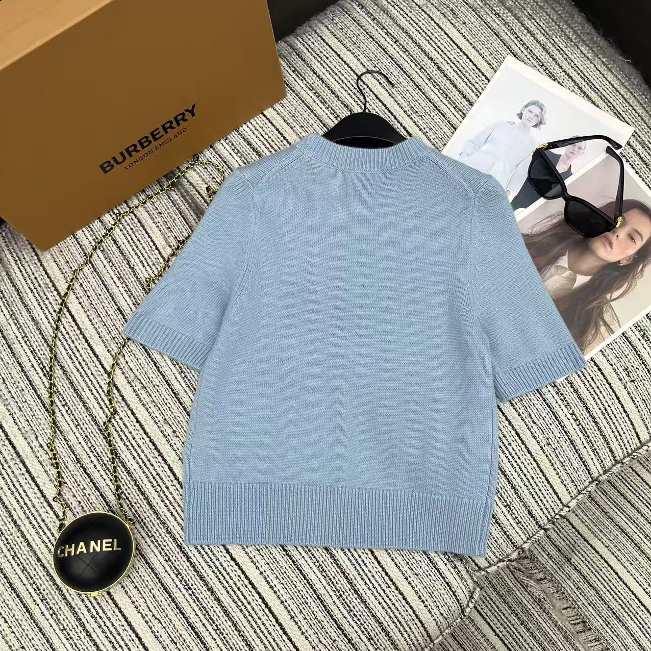 BURBERRY 25S SHORT-SLEEVED KNIT SWEATER 215