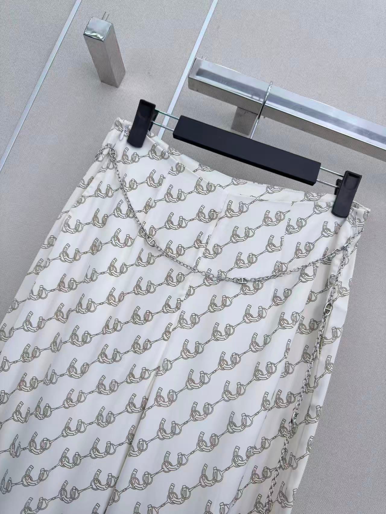 HERMES 26S PRINTED WIDE-LEG TROUSERS 789