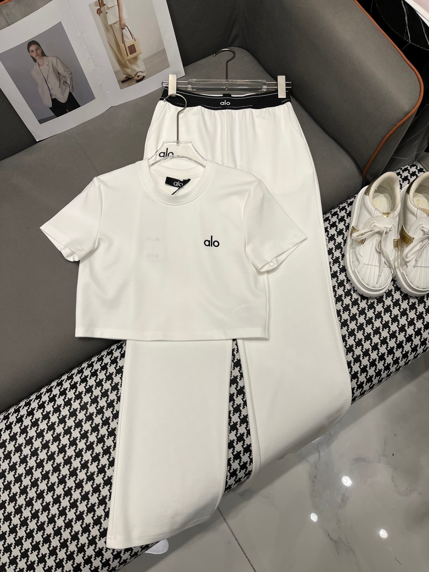 T SHIRT AND WIDE LEG PANTS SET 4 WAY STRETCH FABRIC 266707