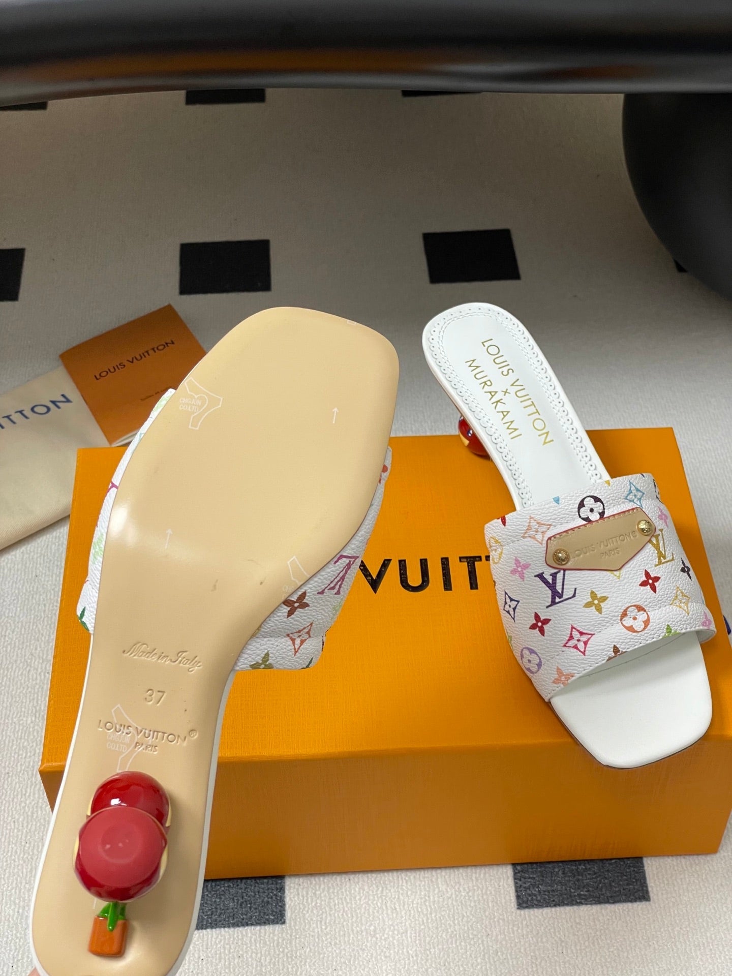 LV MURAKAMI HIGH-HEEL SANDALS 55MM IN MULTICOLOR MONOGRAM COATED CANVAS