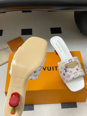 LV MURAKAMI HIGH-HEEL SANDALS 55MM IN MULTICOLOR MONOGRAM COATED CANVAS