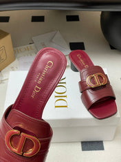 DIOR HIGH HEEL CLASSIC MONTAIGNE 40 MM 25S IN DARK RED LAMBSKIN WITH CD LOGO